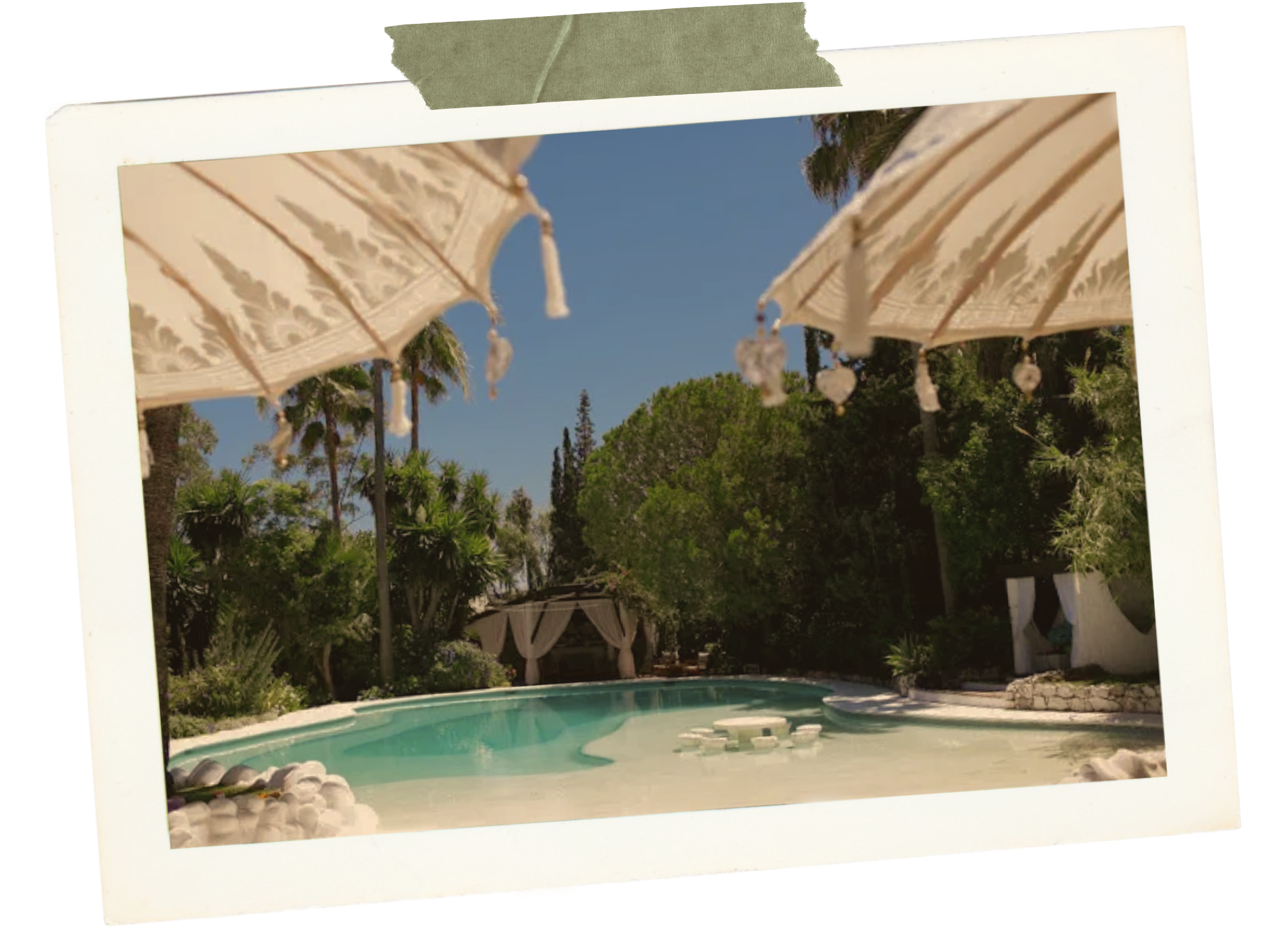 Poolside cabana at the venue